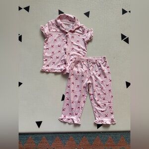 Laura Ashley|Baby Girl,toddler Pink Bow print Pajama Set,2T•••Boho girly style